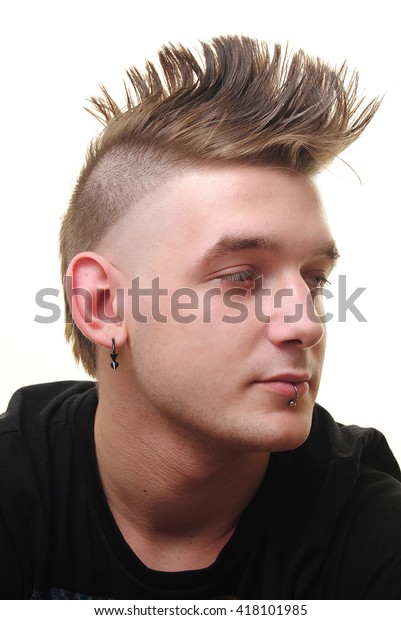 Studio Portrait Young Man Punk Style Stock Image Download Now