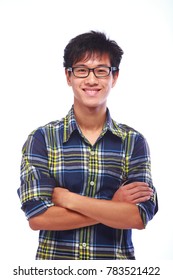 Studio Portrait Of Young Man With White Background