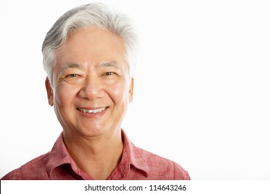 Studio Shot Of Chinese Senior Man