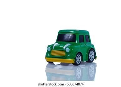 Studio Shot Of The Colorful Toy Car Isolated On White