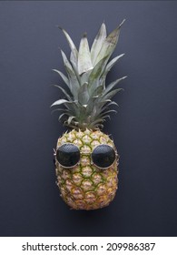 Studio Shot Of Cool Pineapple In Sunglasses