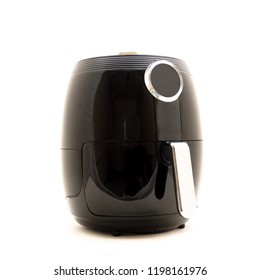 Studio Shot Of Digital Air Fryer Isolated On White Background