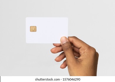 Studio Shot Of Female Hand Holding Bank Card - Mockup