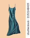 Studio shot of floating long silk camisole dress	