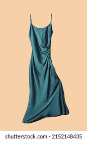 Studio shot of floating long silk camisole dress	