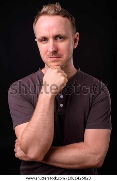 Studio Shot Handsome Man Blonde Hair Stock Photo Edit Now 1081426823