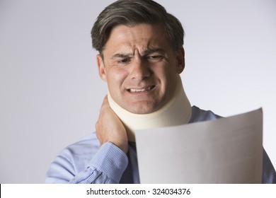 Man In Neck Brace From Whiplash Images Stock Photos Vectors