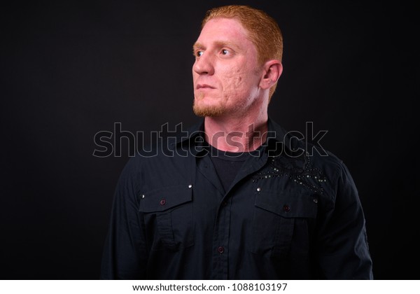 Studio Shot Muscular Man Orange Hair Stock Photo Edit Now 1088103197