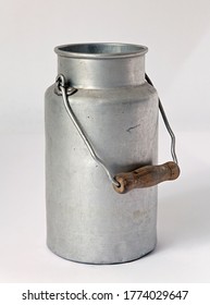 Studio Shot Of An Old Nostalgic Milk Can Isolated On White