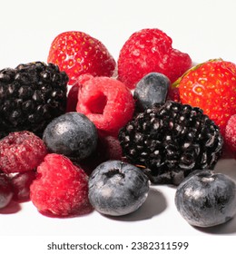 Studio shot photo of mixed berry juicy tastymedley assortment