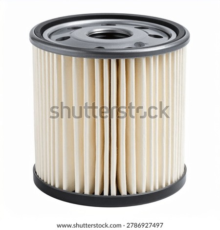 A studio shot of a replacement oil filter element for a vehicle engine, showing the pleated paper filtration media and end caps, isolated on white.