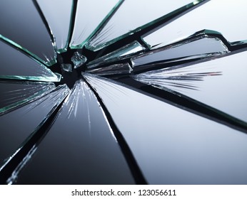 Studio shot of shattered glass