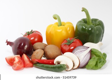 Studio shot, vegetables, white background - Powered by Shutterstock