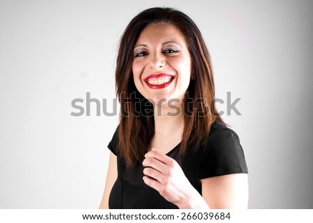 Studio shot of a woman on white background