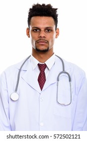 Studio shot of young African man doctor