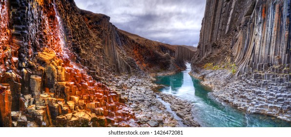 Studlagil basalt canyon, Iceland. One of the most wonderfull nature sightseeing in Iceland. - Powered by Shutterstock