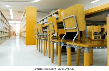 Study area in a modern library - Shutterstock ID 2361096733