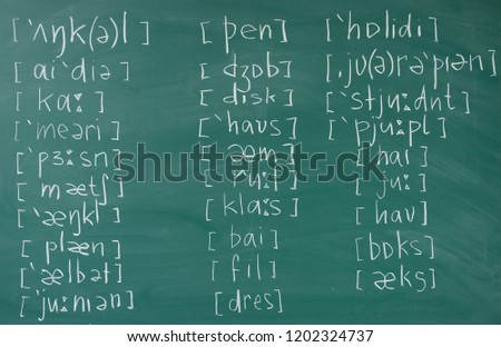 Study english School lesson class blackboard International phonetic alphabet.