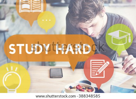 Study Hard Stressed Difficult Knowledge Concept Stock Photo