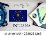 Study in Indiana. USA state. US education concept. Learn America concept.