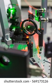 The Study Of Lasers On The Test Bench In The Science Lab Optical Testing