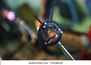 the study of lasers on the test bench in the science lab optical testing