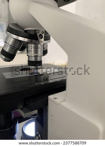 study of microorganisms under a microscope
