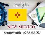 Study in New Mexico. USA state. US education concept. Learn America concept.