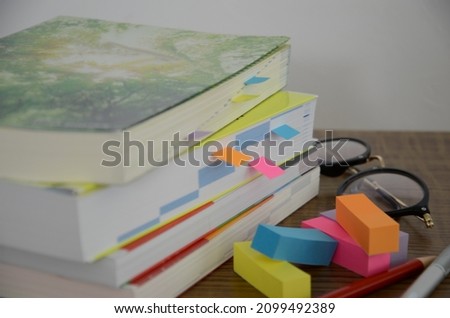 Study, reference books, workbooks, libraries, glasses