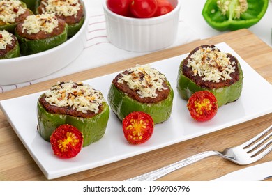 Stuffed Capsicum In White Background