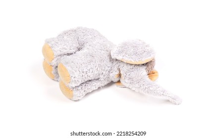 Stuffed Elephant Toy, Isolated On A White Background