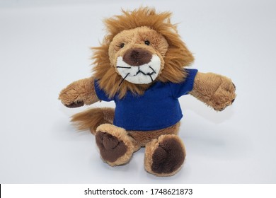 Stuffed lion toy isolated in white background