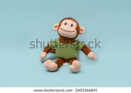 A stuffed monkey toy on an isolated background