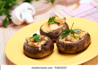 Stuffed Mushrooms With Cheese.