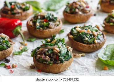 Stuffed Mushrooms With Spinach And Chili