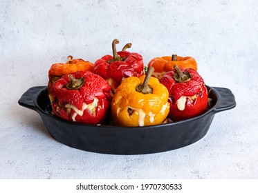 Stuffed pepper minced meat with vegetables and tomato sauce.  - Powered by Shutterstock