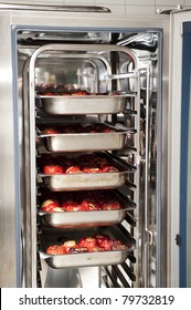 Stuffed Peppers In An Industrial Convection Oven