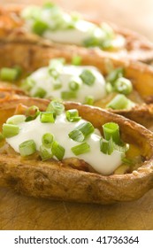 Stuffed Potato Skins On Cutting Board