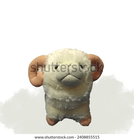 Stuffed sheep with thick fur.