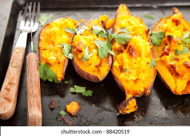 Stuffed Sweet Potatoes With Chorizo