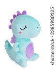 a stuffed toy in the form of a dragon, the symbol of 2024, isolated on a white background