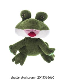 Stuffed Toy Frog Isolated On White Background