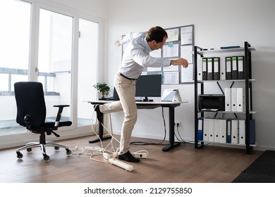 Stumble And Fall Over Wire In Office