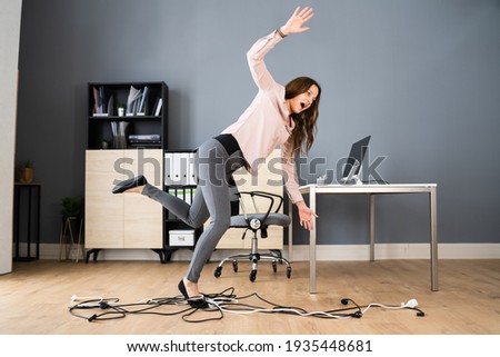 Stumble And Fall Over Wire In Office