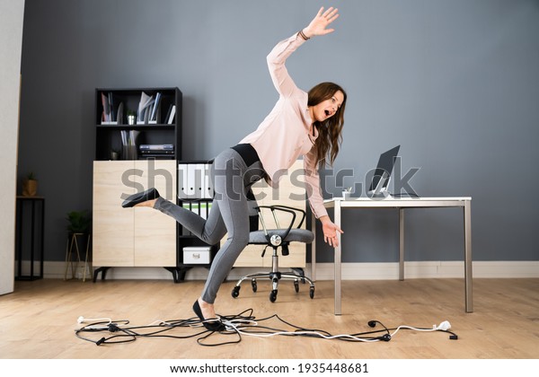 Stumble And Fall Over Wire\
In Office