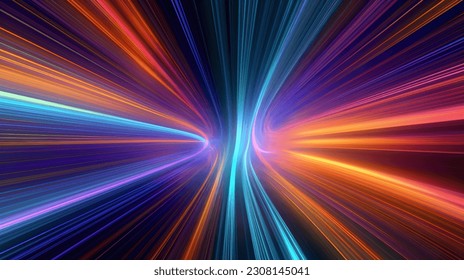 A stunning 3D render of an abstract multicolor spectrum - Shutterstock ID 2308145041