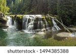 Stunning aerial photos of Lower Lewis River Falls on the majestic Lewis River in Skamania County and the Gifford Pinchot National Forest in Washington State