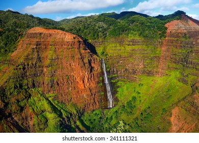 Stunning Aerial View Into Waimea Canyon, Kauai, Hawaii