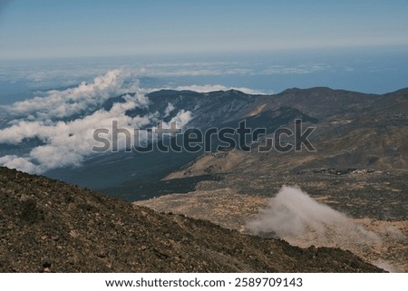 Similar – Image, Stock Photo Misty volcanic highlands of Iceland