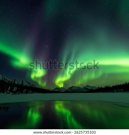 Stunning Aurora Borealis Dancing Over Snowy Scandinavian Landscape